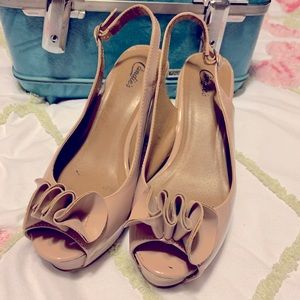 Candie’s Peeptoe Wedges